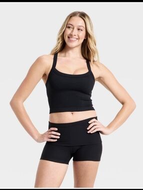 Women's Seamless Cropped Support Tank Top -JoyLab' Black S